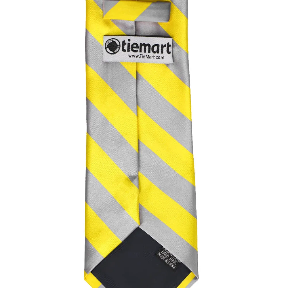 Yellow and Silver Striped Tie sold by TieMart product image thumbnail 4