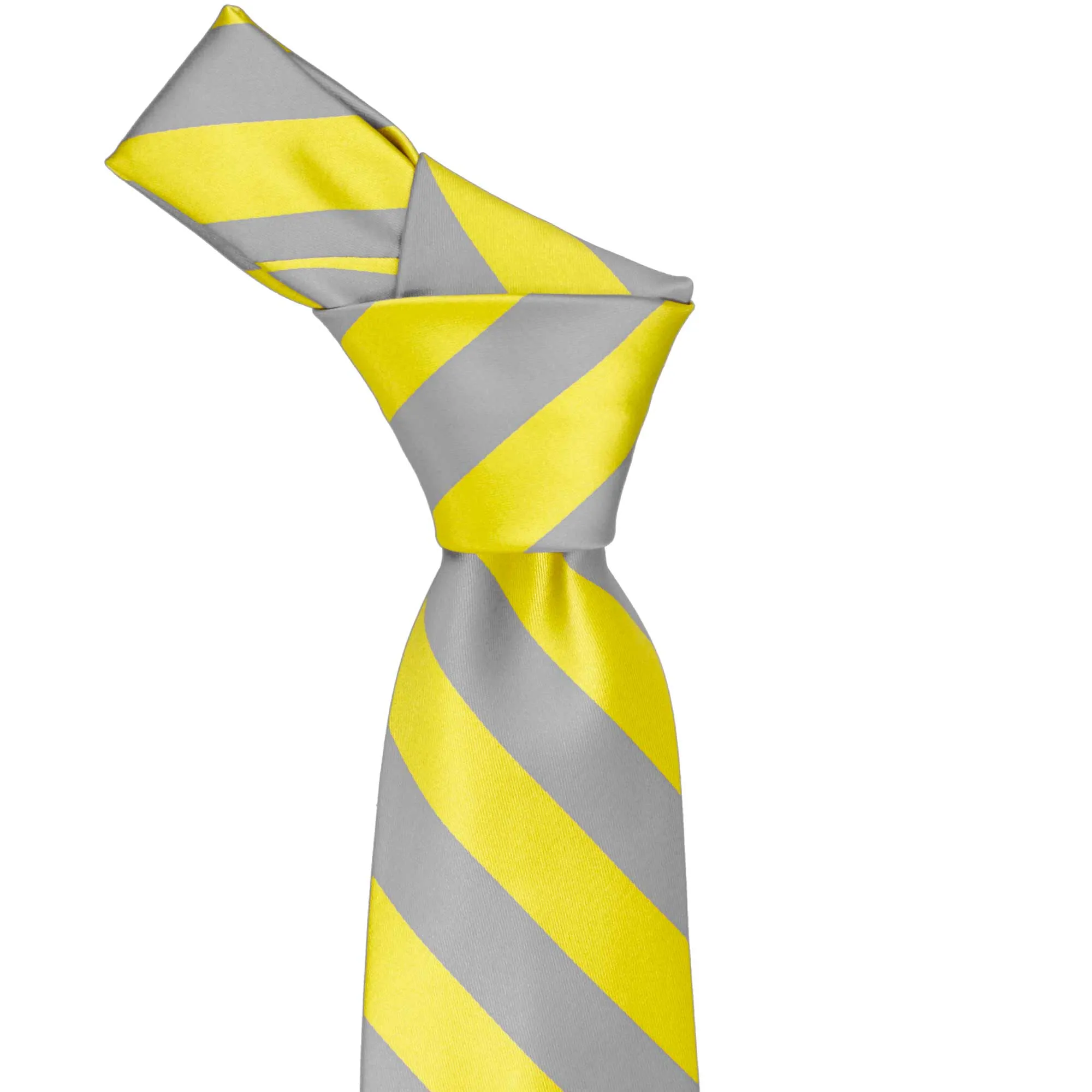 Yellow and Silver Striped Tie sold by TieMart product image thumbnail 2