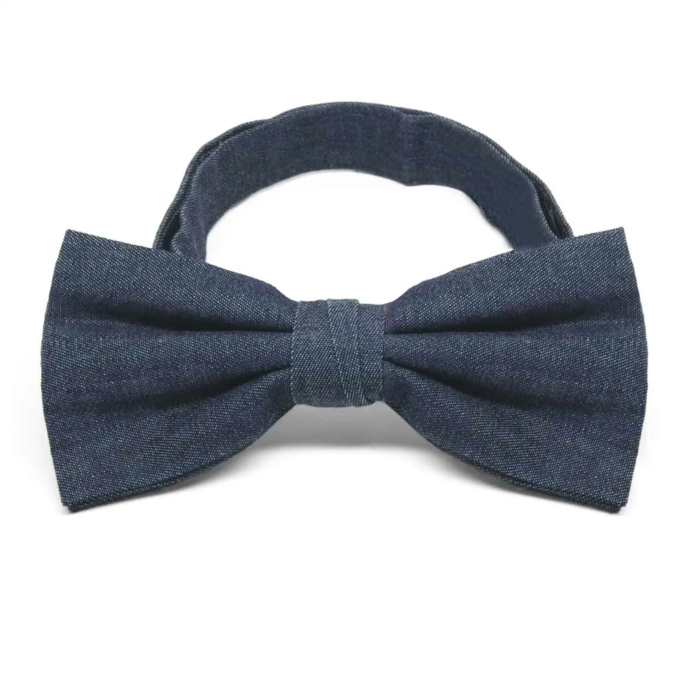 Denim Band Collar Bow Tie sold by TieMart
