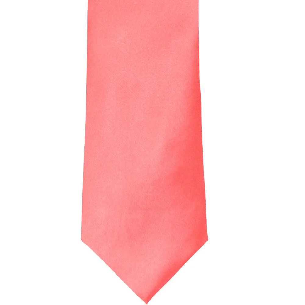 Coral Extra Long Solid Color Necktie sold by TieMart product image thumbnail 2