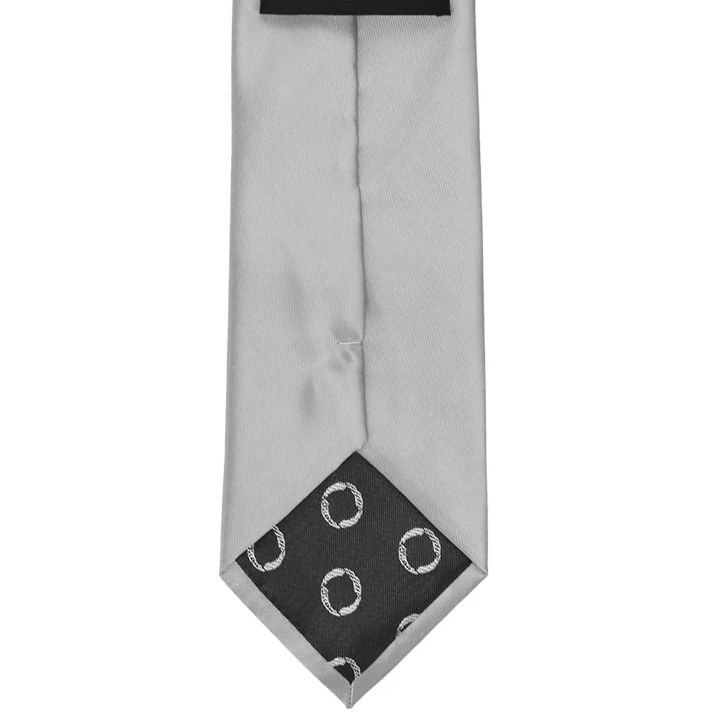 Silver Extra Long Solid Color Necktie sold by TieMart product image thumbnail 3