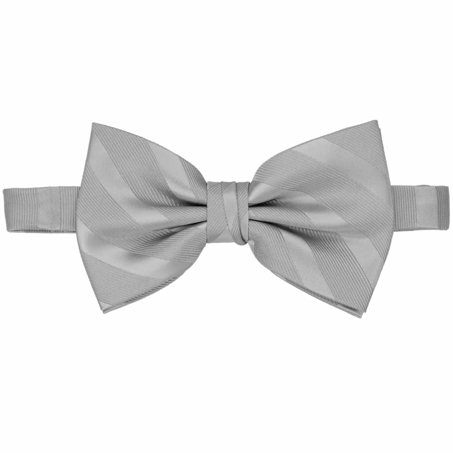 Silver Elite Striped Bow Tie sold by TieMart product image thumbnail 2