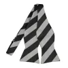 Black and Silver Striped Self-Tie Bow Tie sold by TieMart