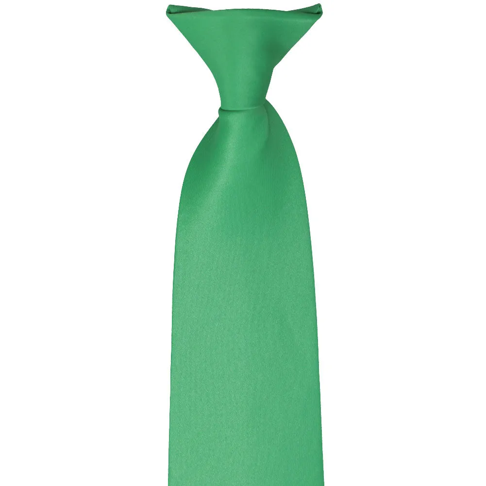 Emerald Green Solid Color Clip-On Tie sold by TieMart product image thumbnail 2