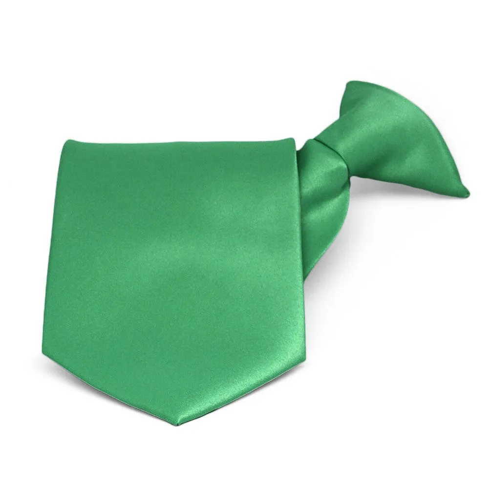 Emerald Green Solid Color Clip-On Tie sold by TieMart