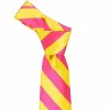 Hot Pink and Yellow Striped Tie sold by TieMart