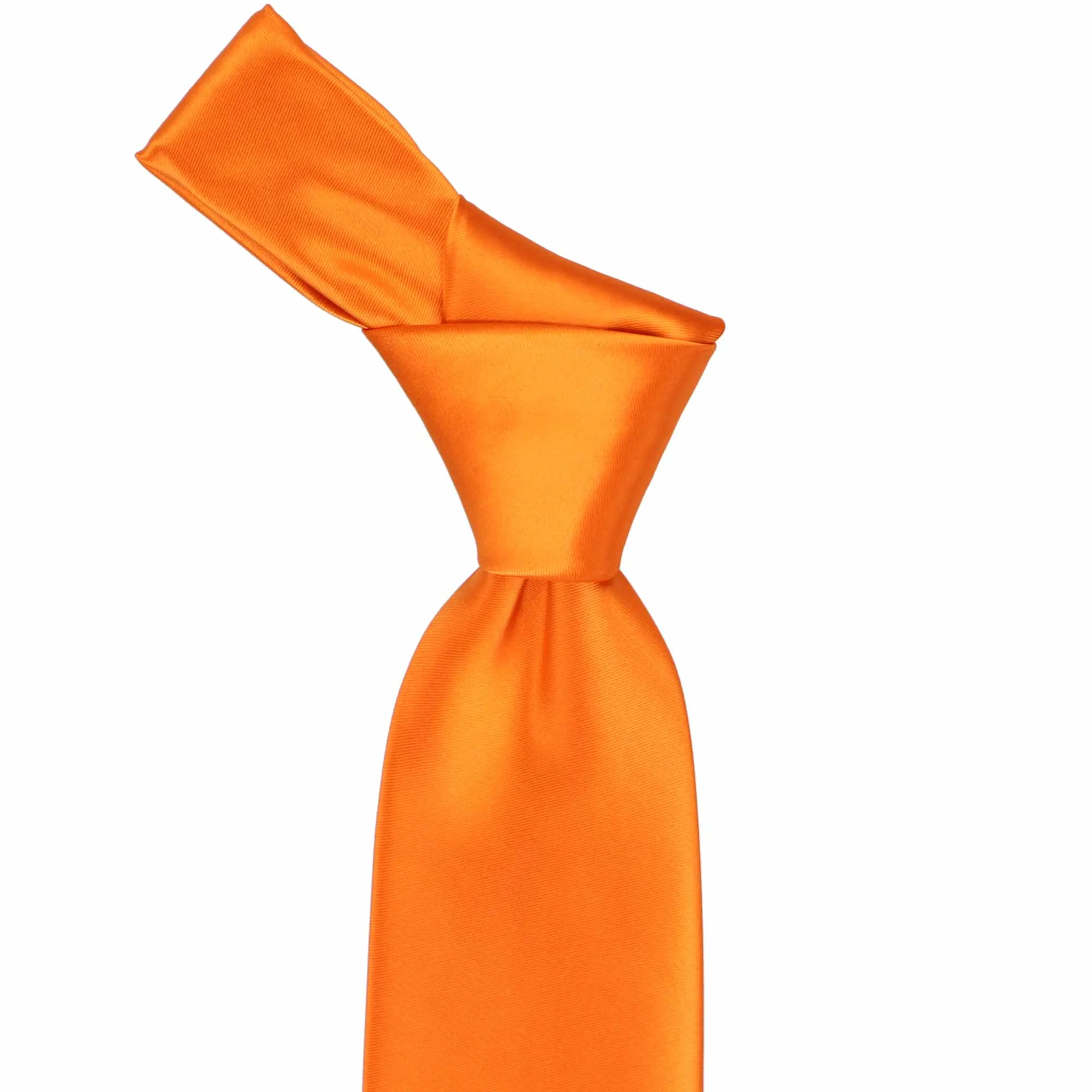 Orange Premium Solid Color Necktie sold by TieMart product image thumbnail 2