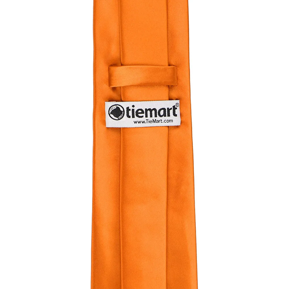 Orange Premium Solid Color Necktie sold by TieMart product image thumbnail 4