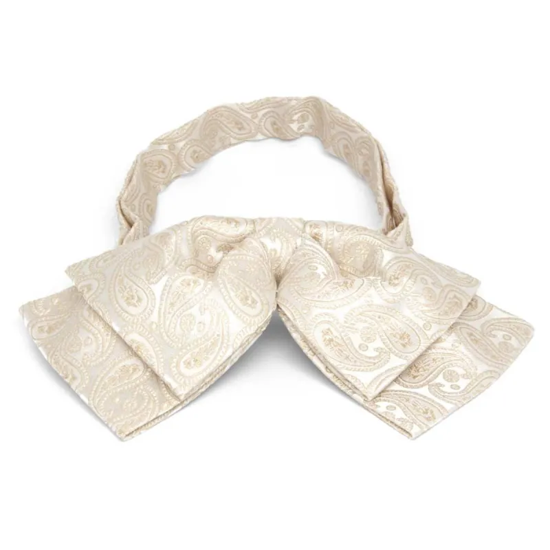 Wheat Brown Darlene Paisley Floppy Bow Tie sold by TieMart
