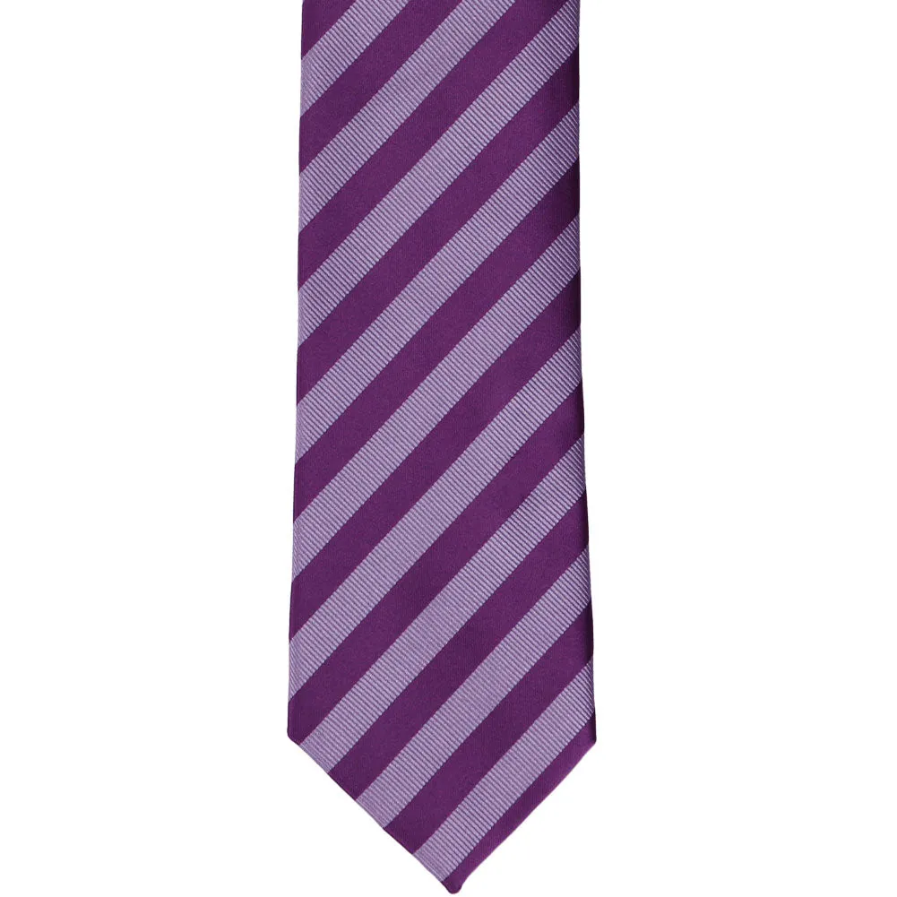Deep Wisteria Formal Striped Tie sold by TieMart product image thumbnail 2