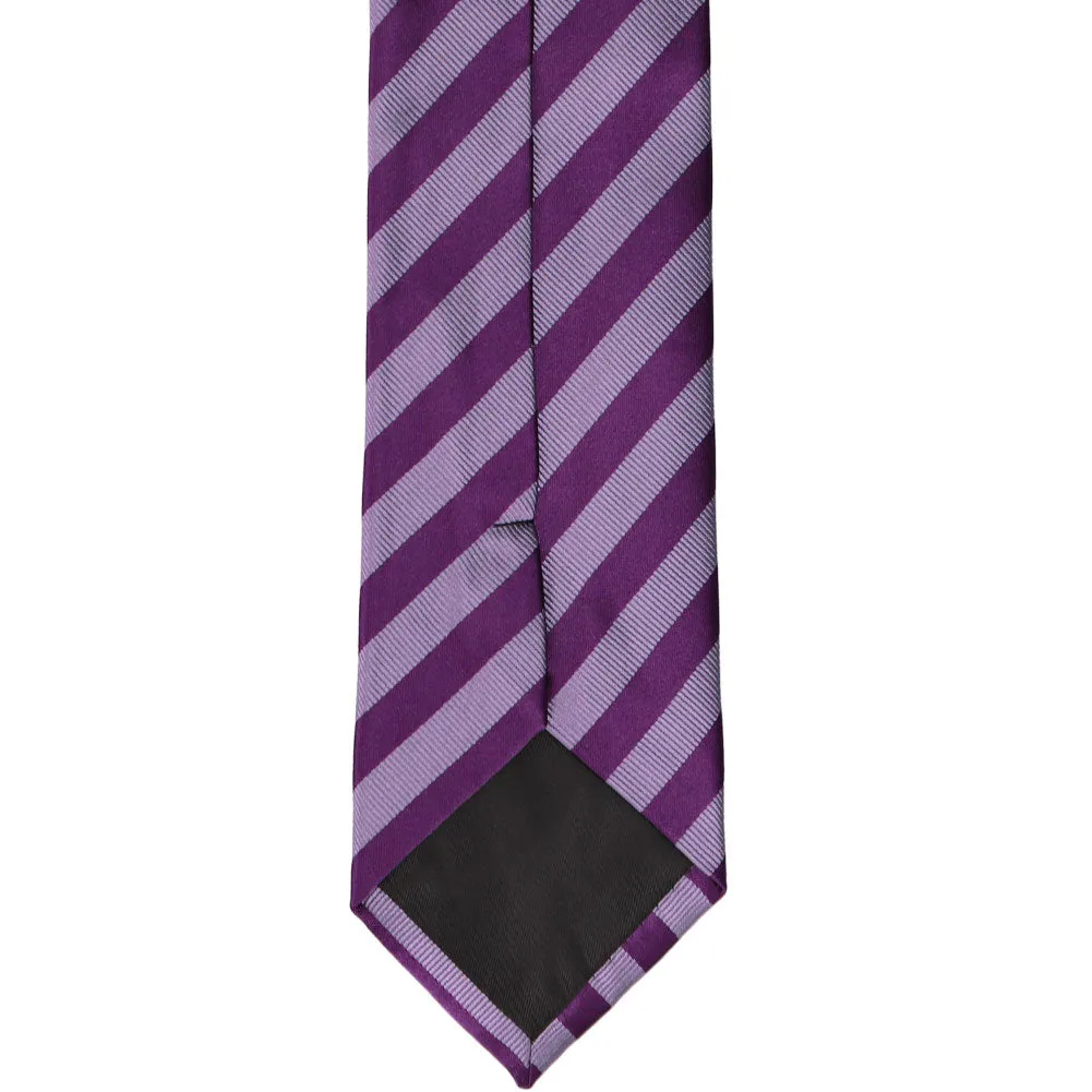 Deep Wisteria Formal Striped Tie sold by TieMart product image thumbnail 4