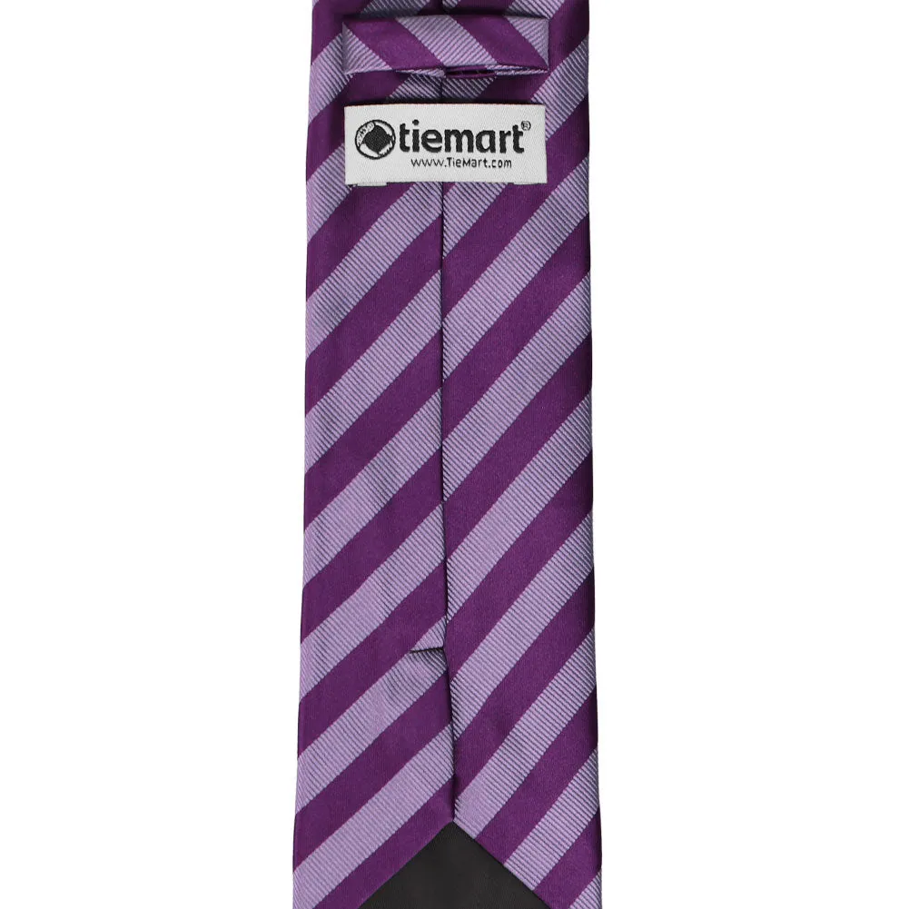 Deep Wisteria Formal Striped Tie sold by TieMart product image thumbnail 3