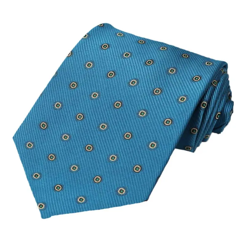 Caribbean Blue Willoughby Dotted Necktie sold by TieMart
