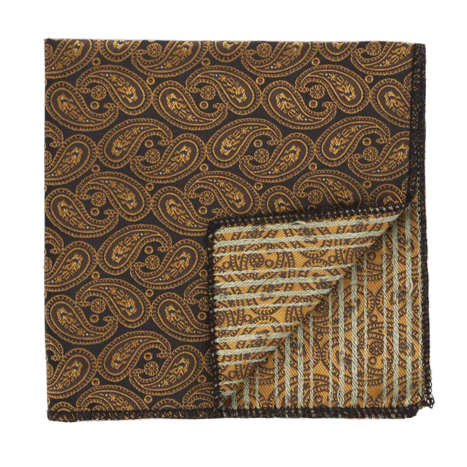 Cocoa Brown Darlene Paisley Pocket Square sold by TieMart product image thumbnail 2