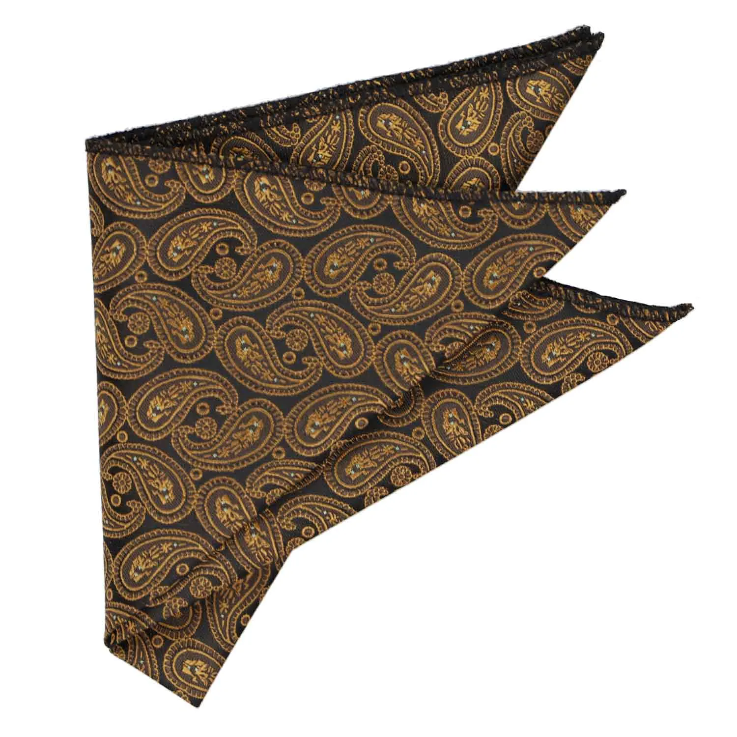 Cocoa Brown Darlene Paisley Pocket Square sold by TieMart product image thumbnail 3