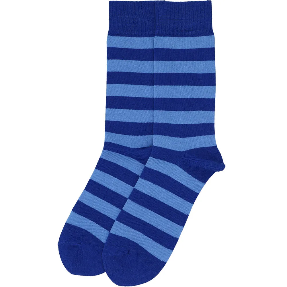 Men's Royal Blue and Blue Striped Socks sold by TieMart product image thumbnail 3