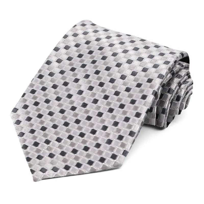 Silver Edmund Geometric Necktie sold by TieMart
