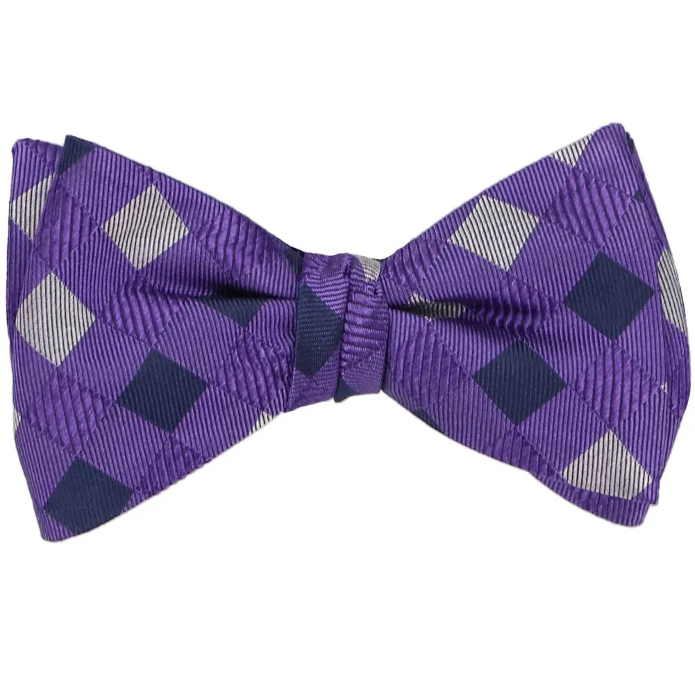 Violet Distributor Check Silk Self-Tie Bow Tie sold by TieMart product image thumbnail 2