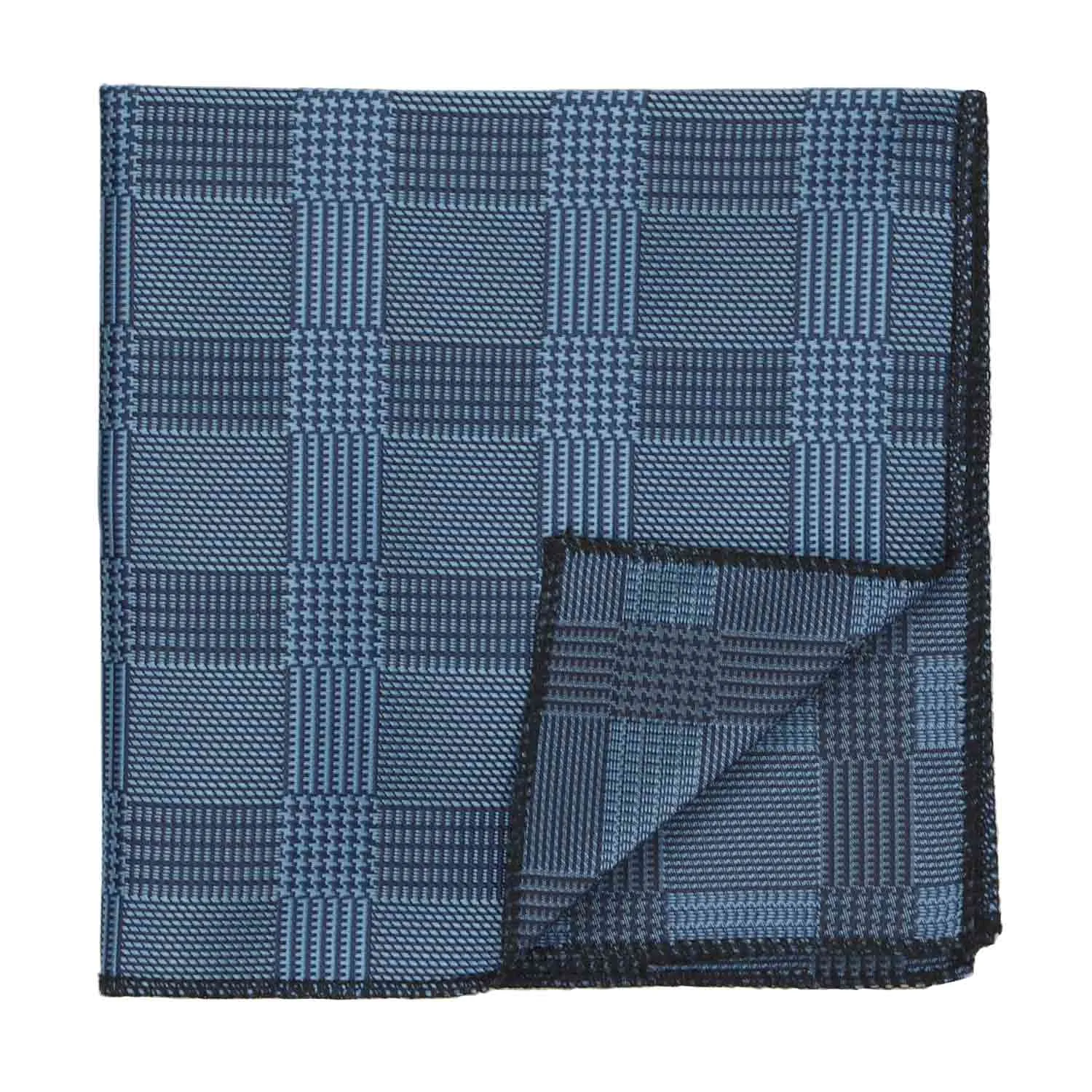 Dark Blue Michael Glen Plaid Pocket Square sold by TieMart product image thumbnail 2