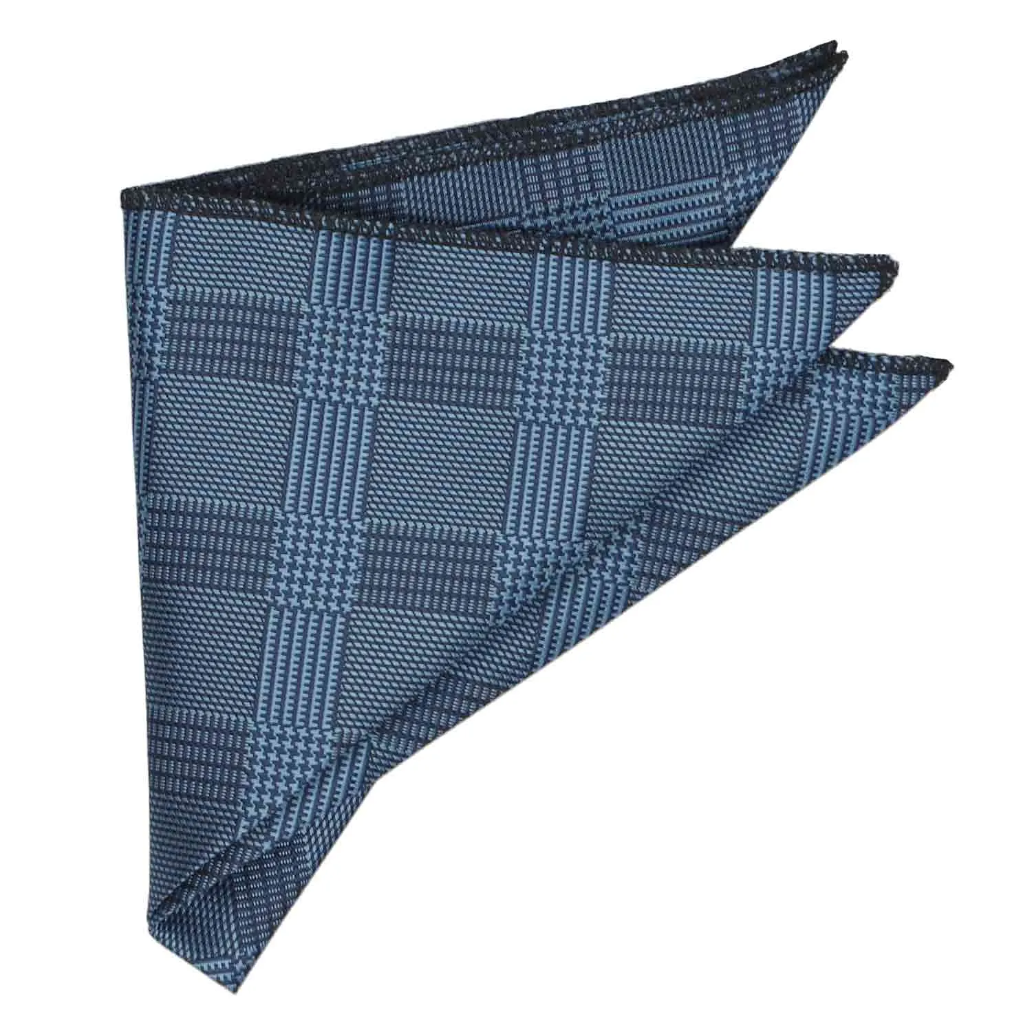 Dark Blue Michael Glen Plaid Pocket Square sold by TieMart product image thumbnail 3