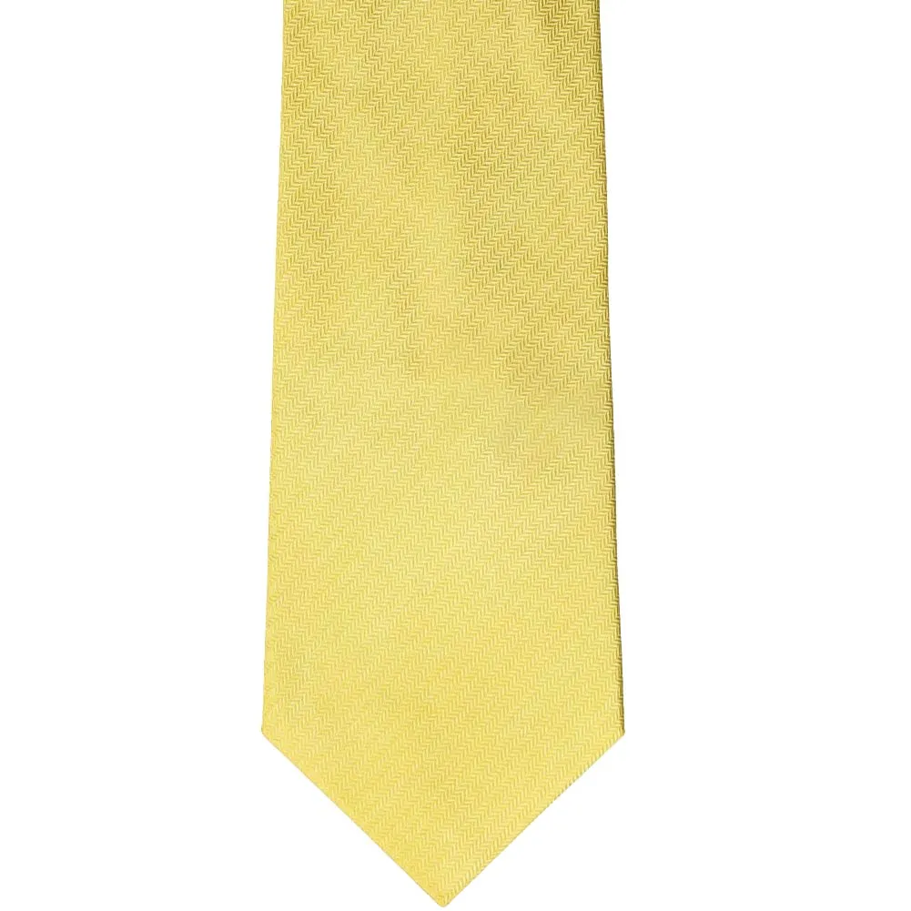 Butter Yellow Herringbone Silk Necktie sold by TieMart product image thumbnail 2