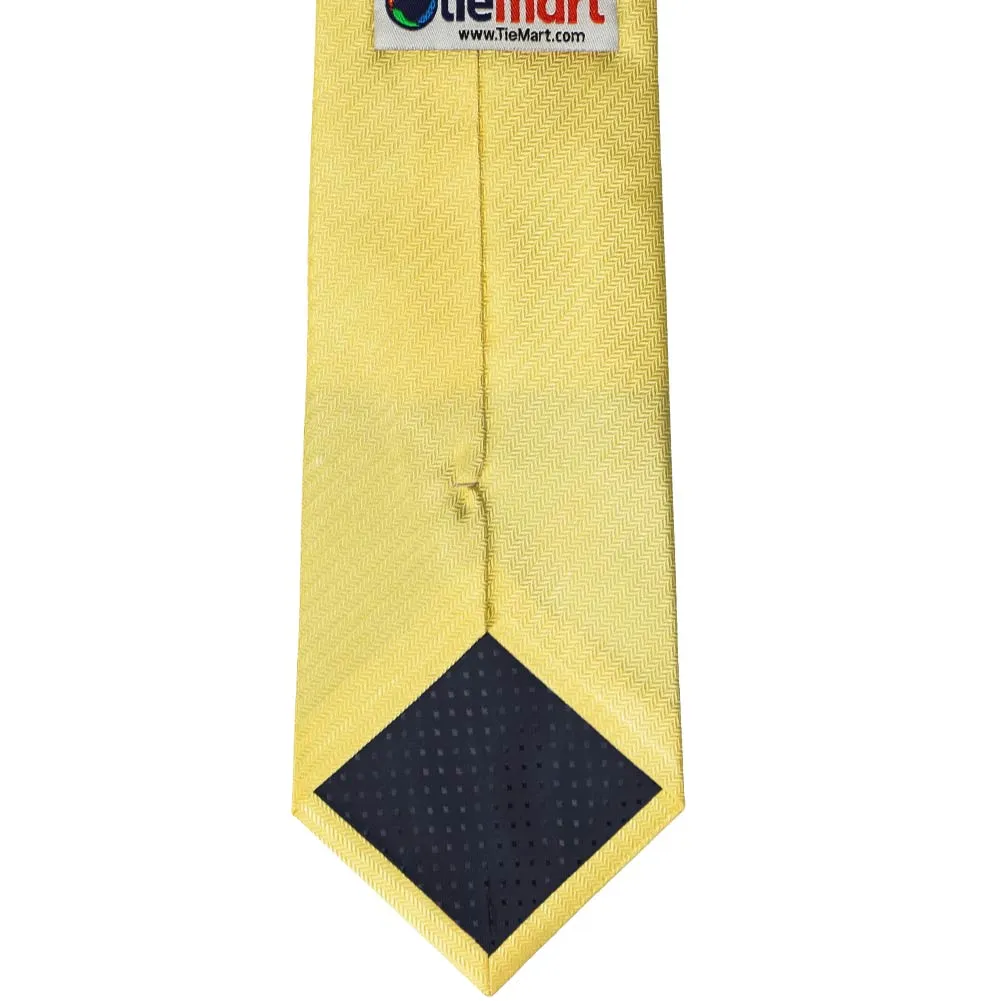 Butter Yellow Herringbone Silk Necktie sold by TieMart product image thumbnail 4