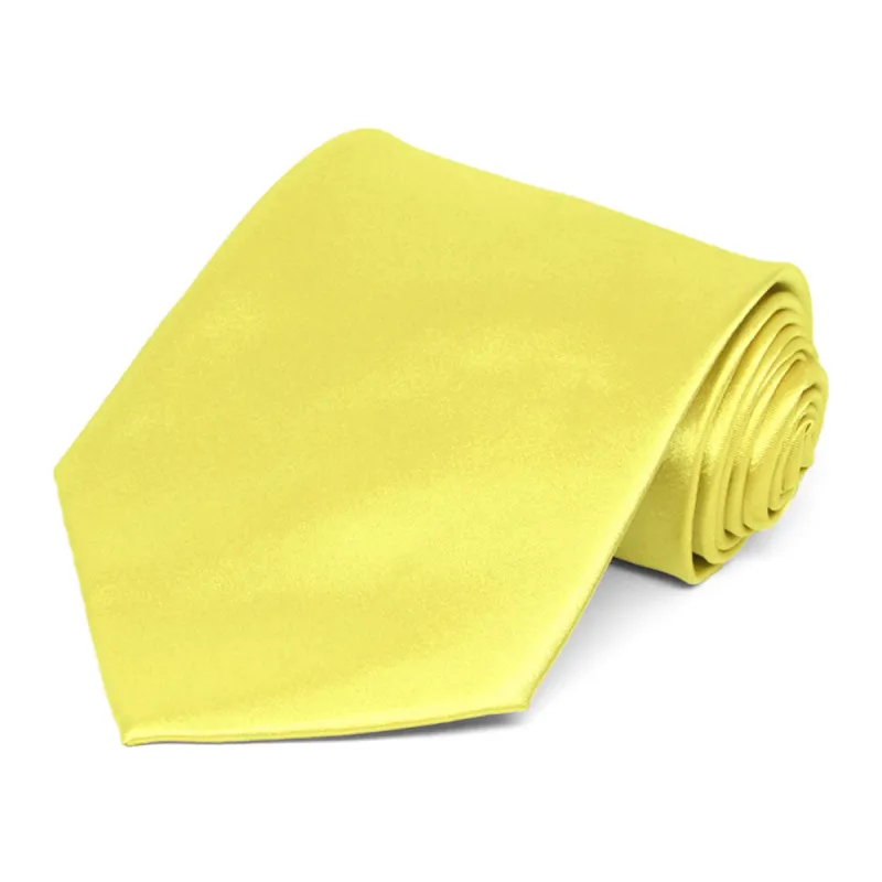 Daffodil Yellow Extra Long Solid Color Necktie sold by TieMart