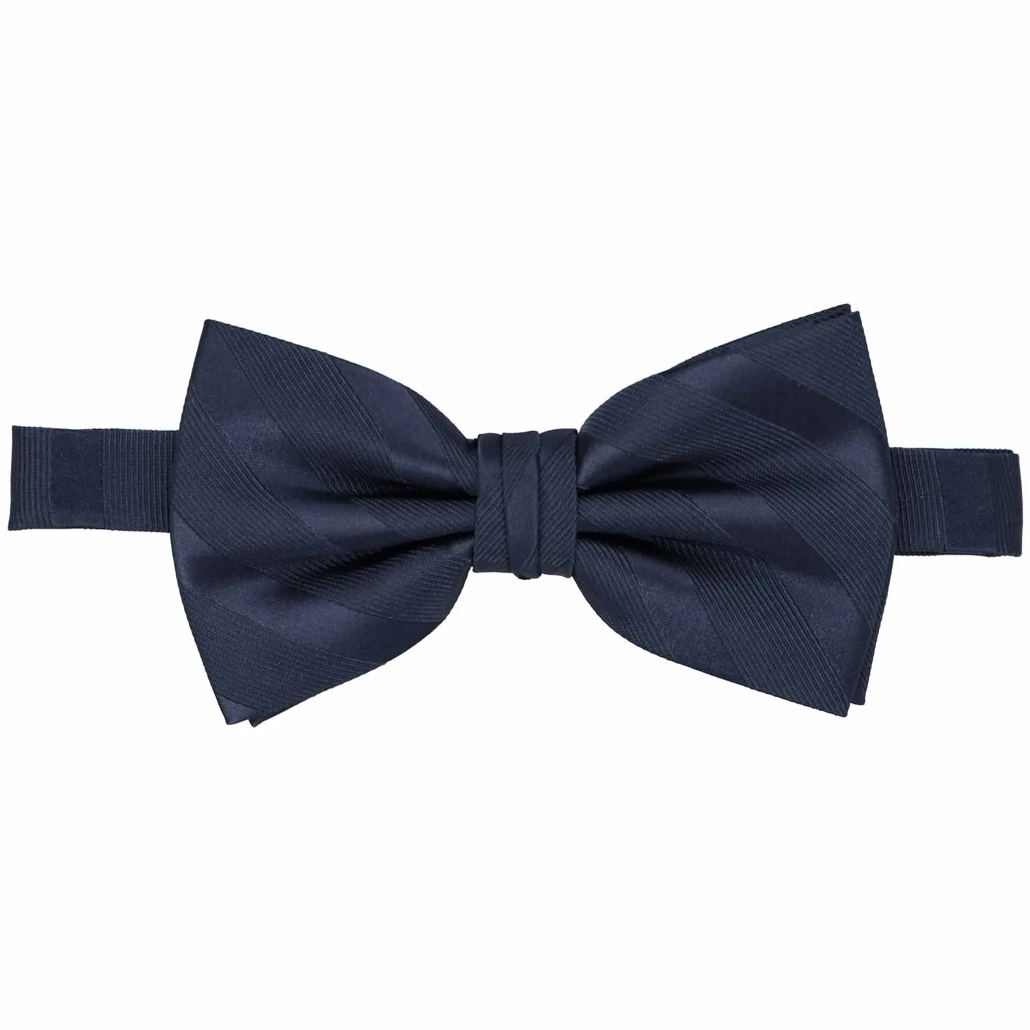 Navy Blue Elite Striped Bow Tie sold by TieMart product image thumbnail 2