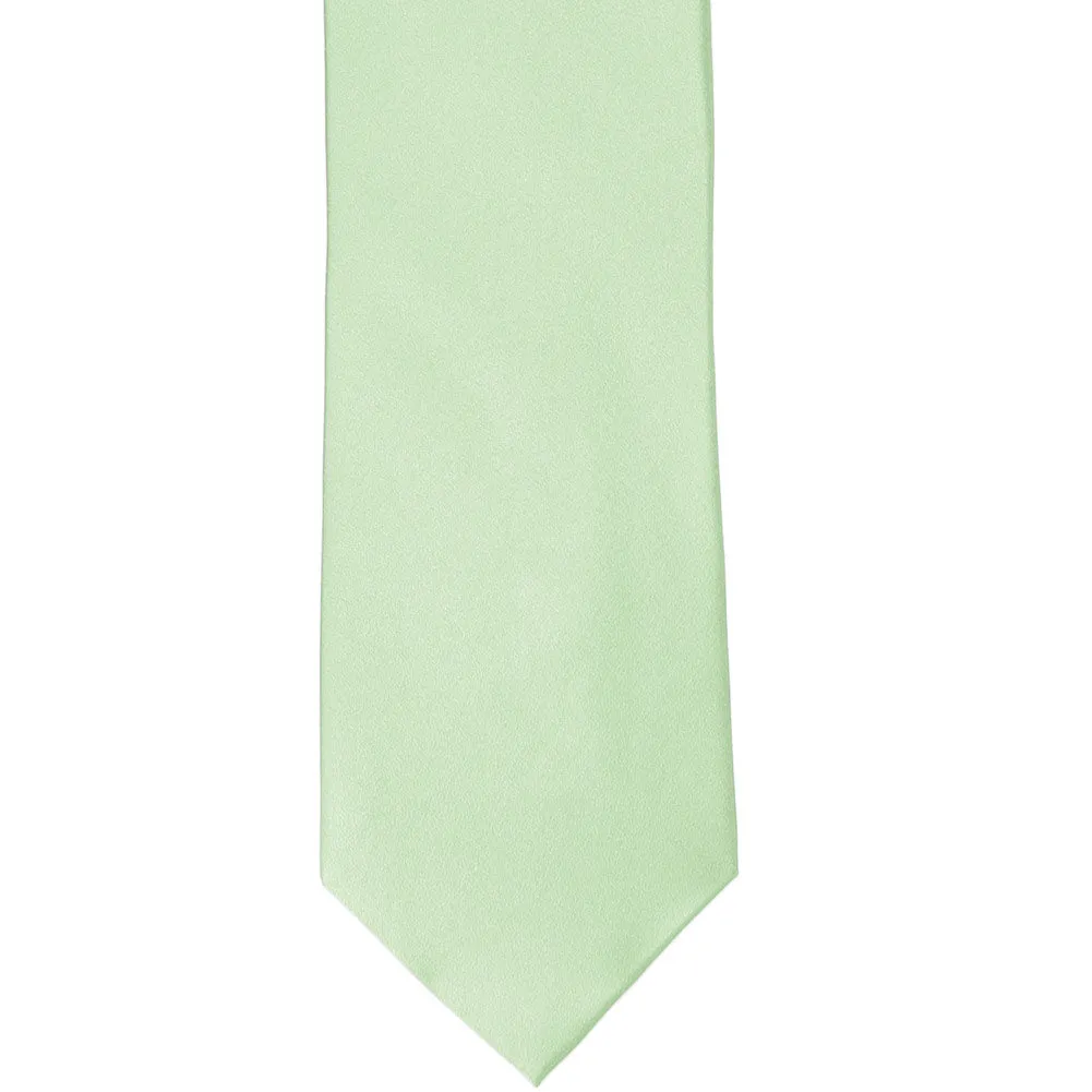 Light Mint Silk Extra Long Necktie sold by TieMart product image thumbnail 2