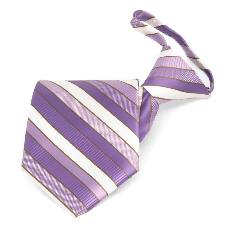 Thistle Purple Douglas Striped Zipper Tie sold by TieMart