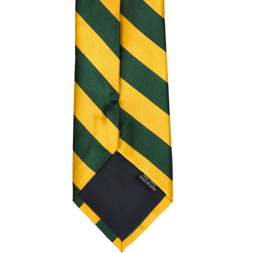Hunter Green and Golden Yellow Extra Long Striped Tie sold by TieMart product image thumbnail 4