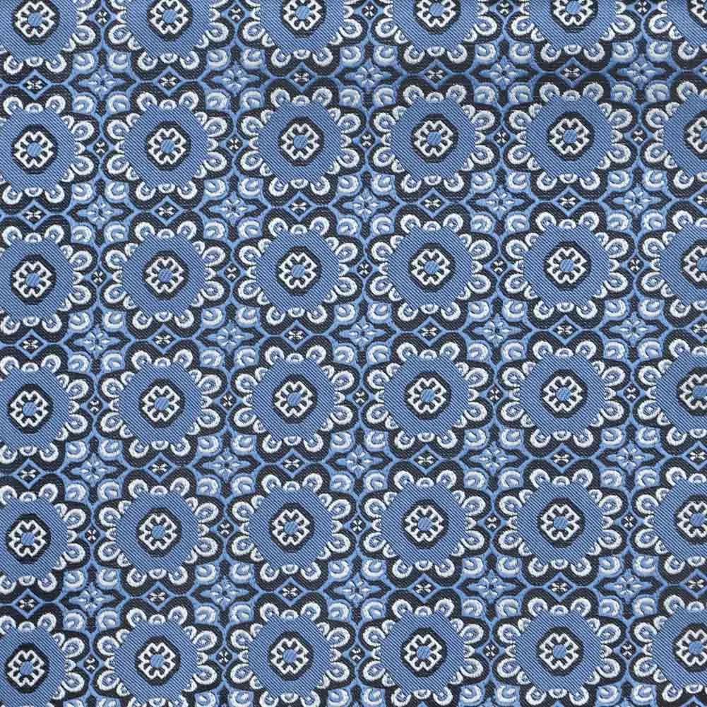 French Blue Emma Floral Pattern Extra Long Necktie sold by TieMart product image thumbnail 4