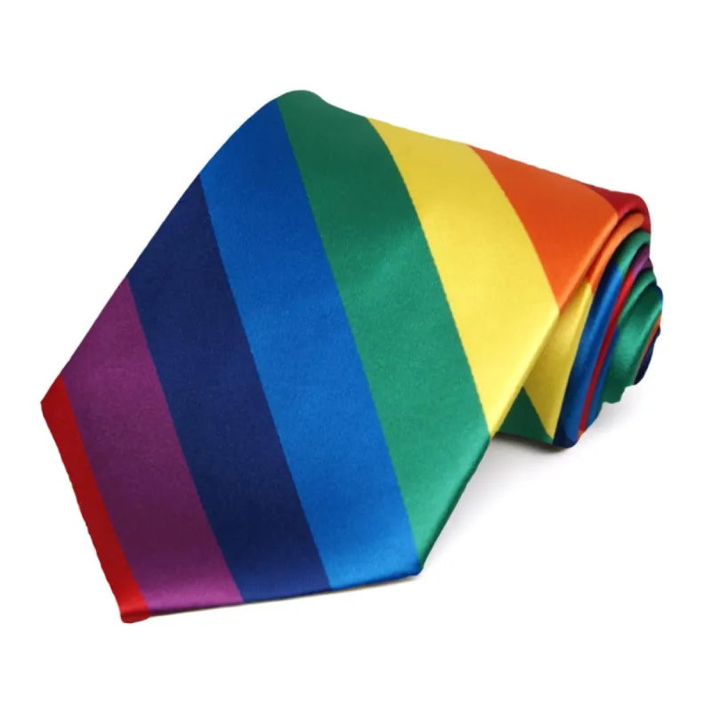 Rainbow Extra Long Striped Tie sold by TieMart