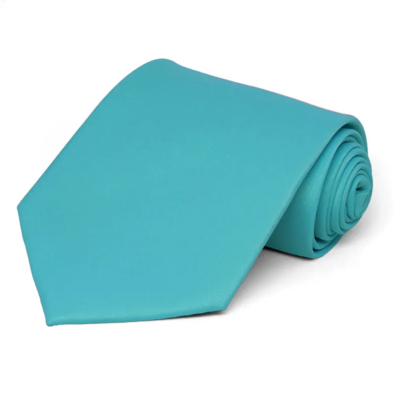 Turquoise Solid Color Necktie sold by TieMart