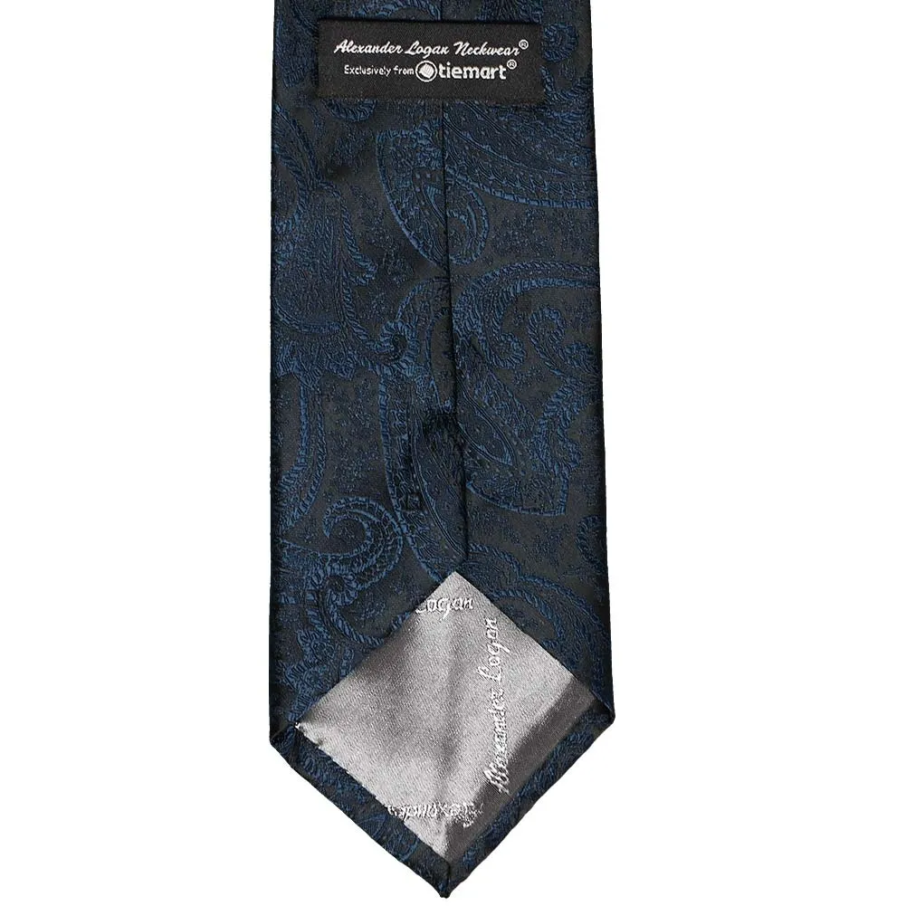 Navy Blue Clara Paisley Necktie sold by TieMart product image thumbnail 4