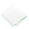 Seafoam Tipped White Pocket Square sold by TieMart