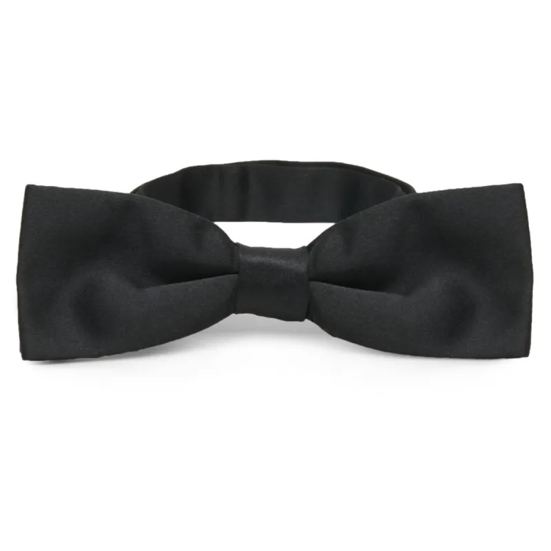 Black Slim Band Collar Bow Tie sold by TieMart