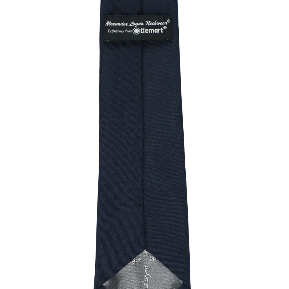 Dark Navy Blue Matte Finish Necktie, 3" Width sold by TieMart product image thumbnail 3