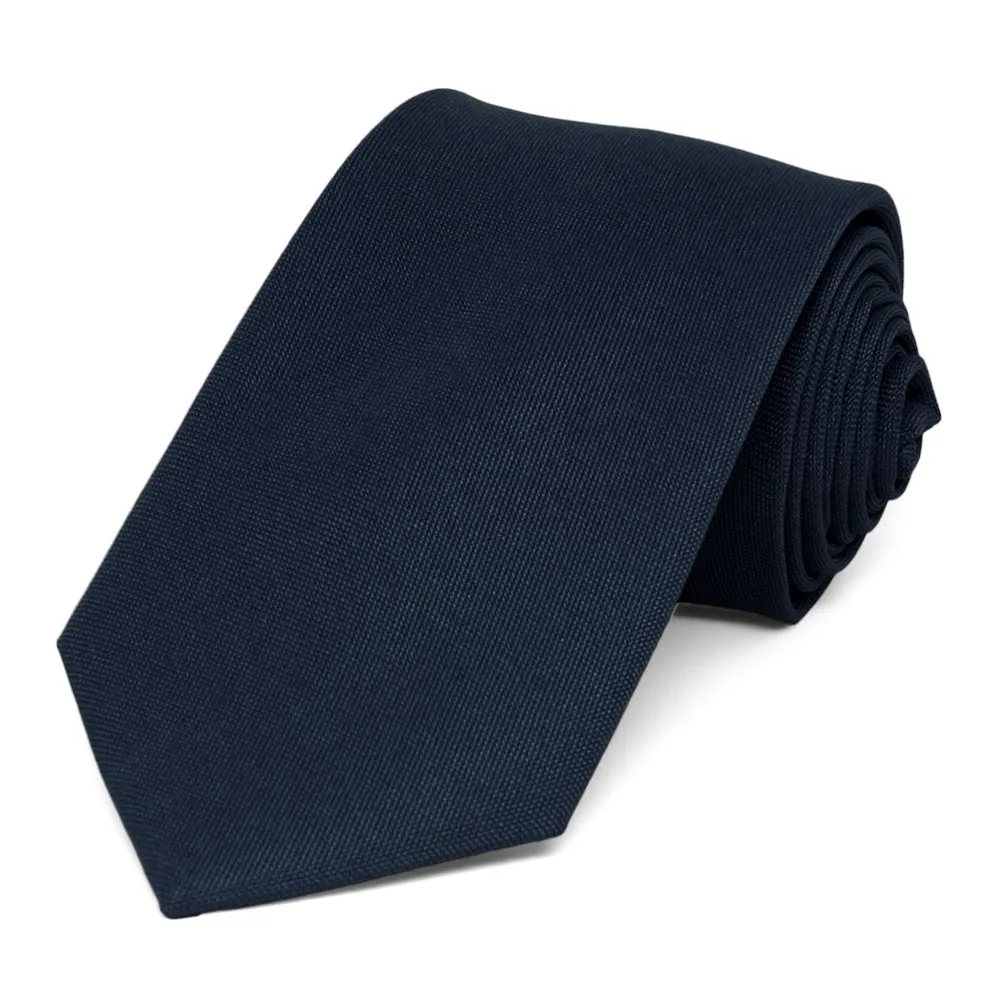 Dark Navy Blue Matte Finish Necktie, 3" Width sold by TieMart