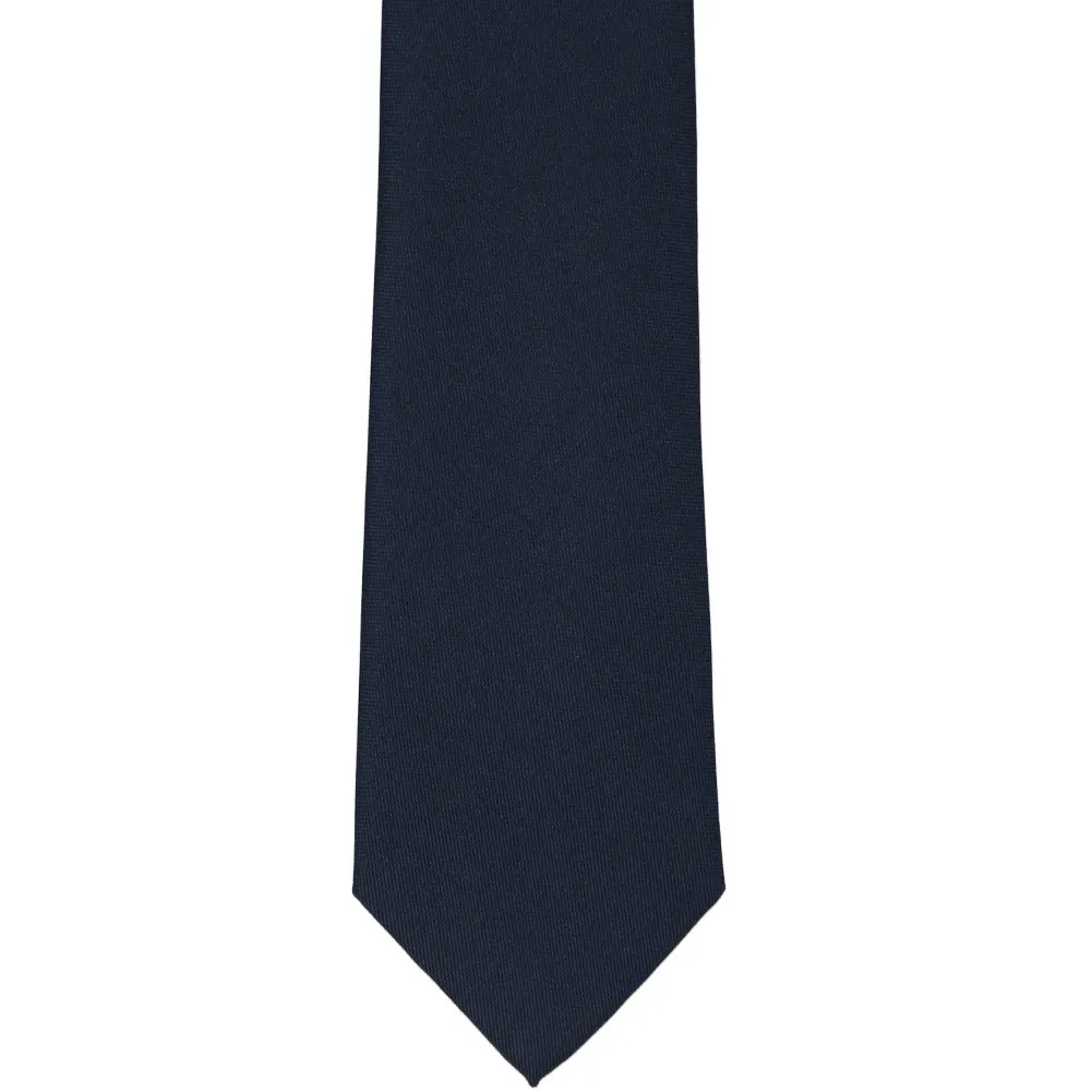 Dark Navy Blue Matte Finish Necktie, 3" Width sold by TieMart product image thumbnail 2