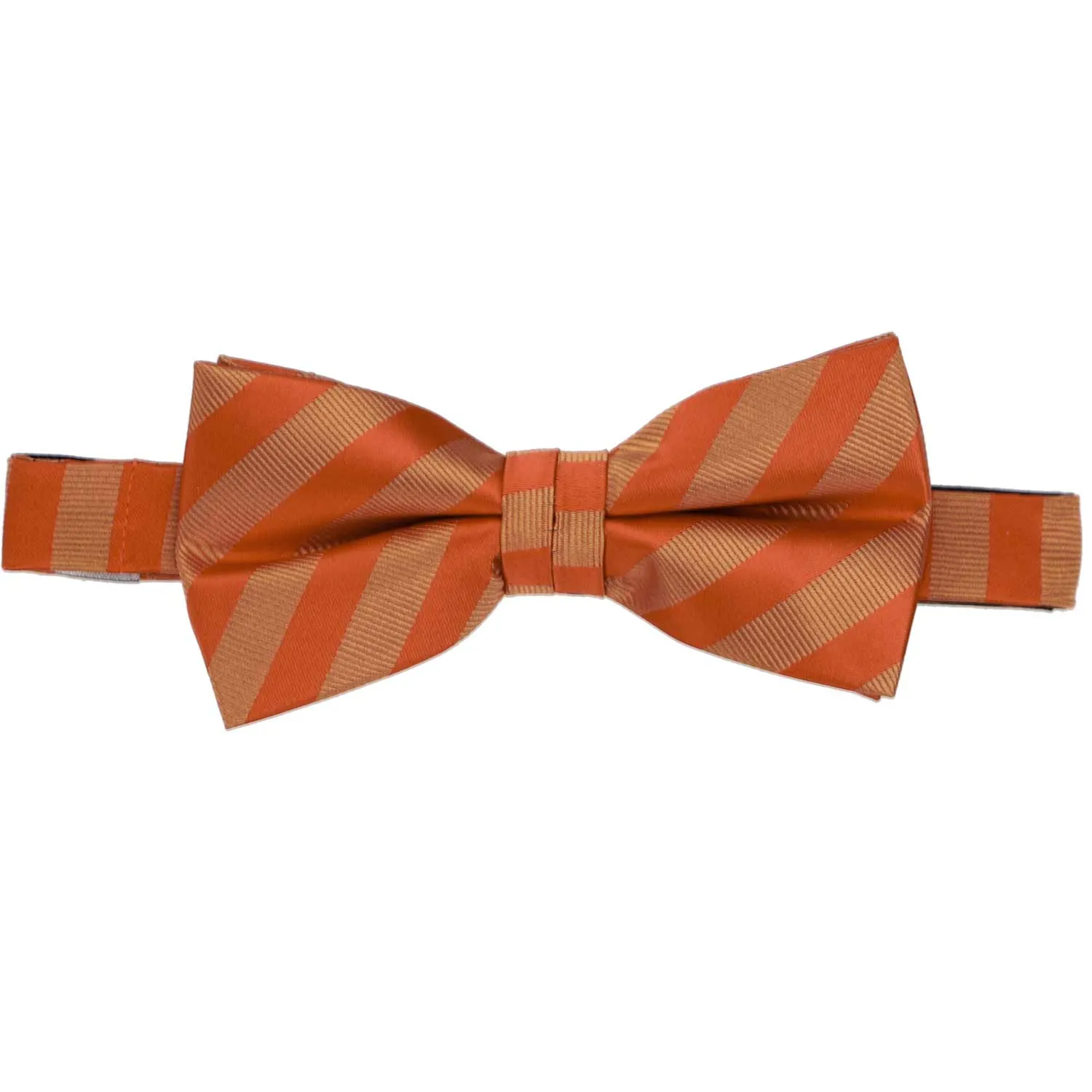 Burnt Orange Formal Striped Bow Tie sold by TieMart product image thumbnail 2