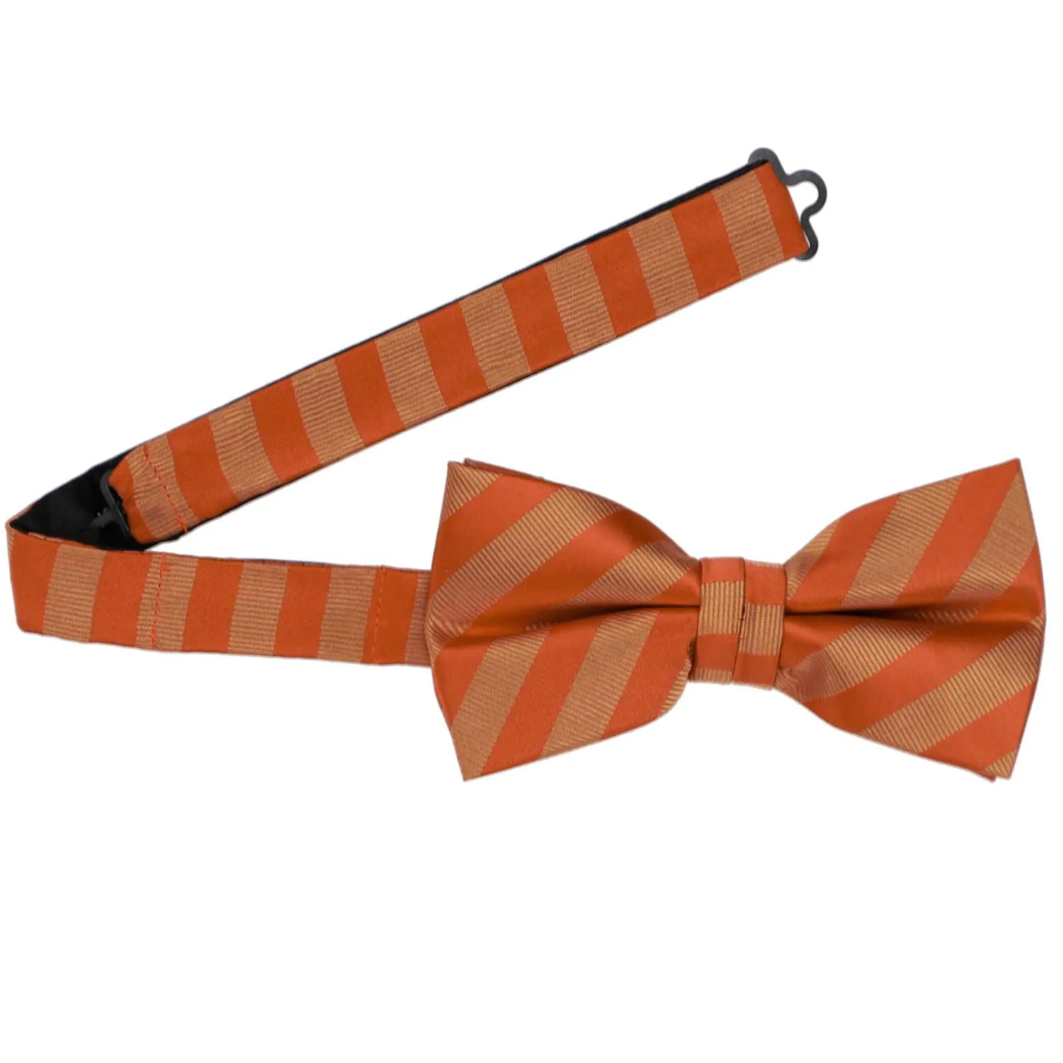 Burnt Orange Formal Striped Bow Tie sold by TieMart product image thumbnail 3
