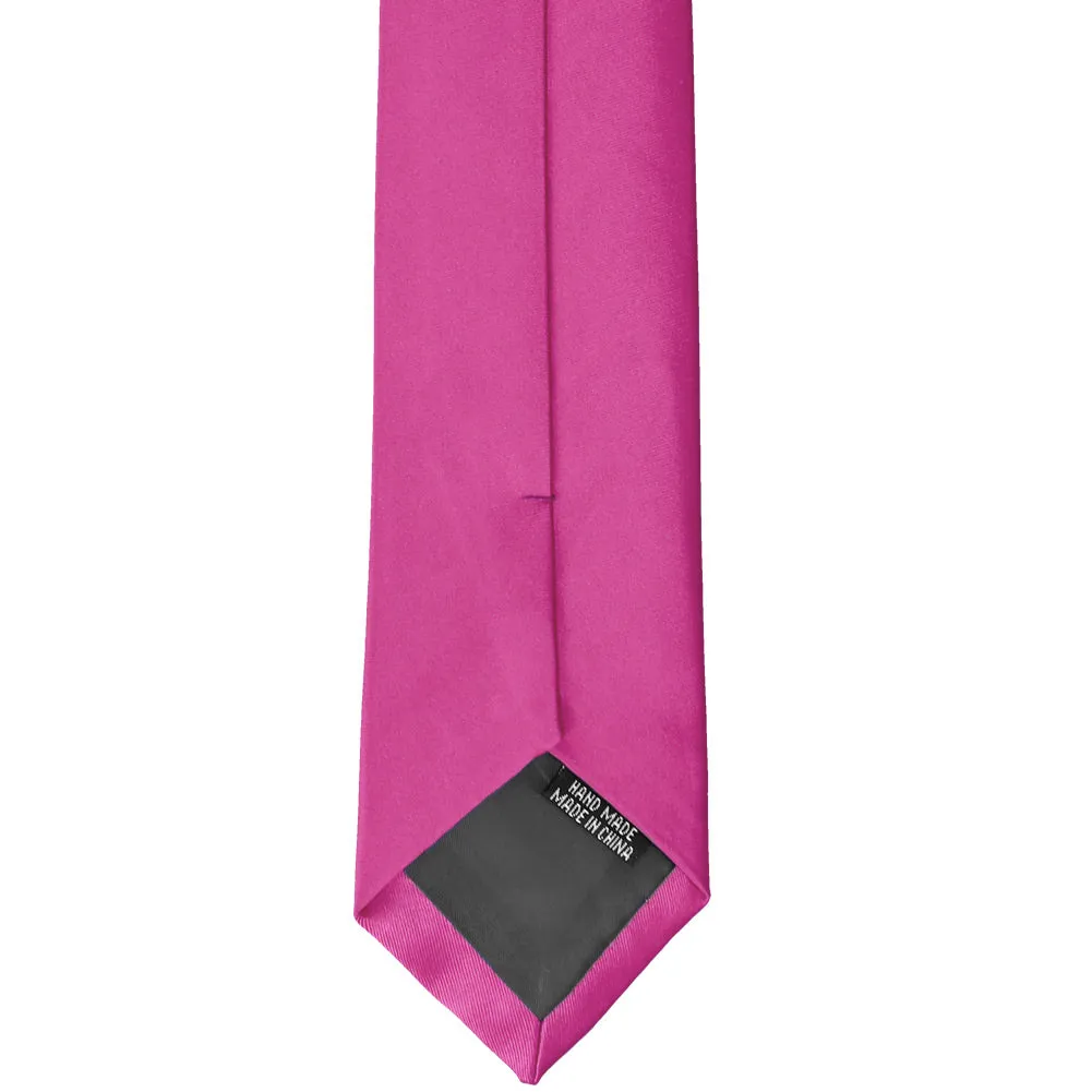 Magenta Premium Slim Necktie, 2.5" Width sold by TieMart product image thumbnail 4