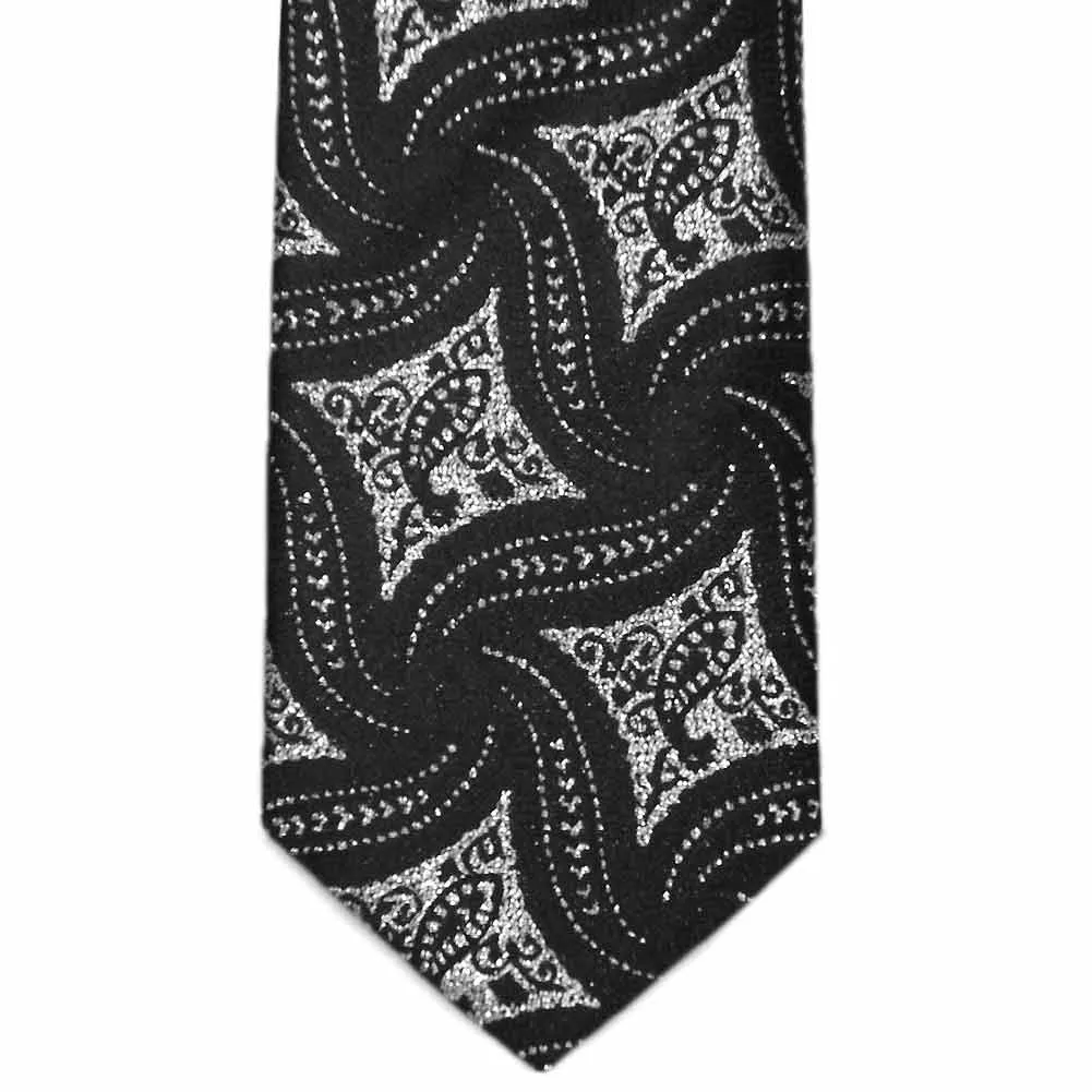 Black and Silver Chadwick Paisley Necktie sold by TieMart product image thumbnail 2