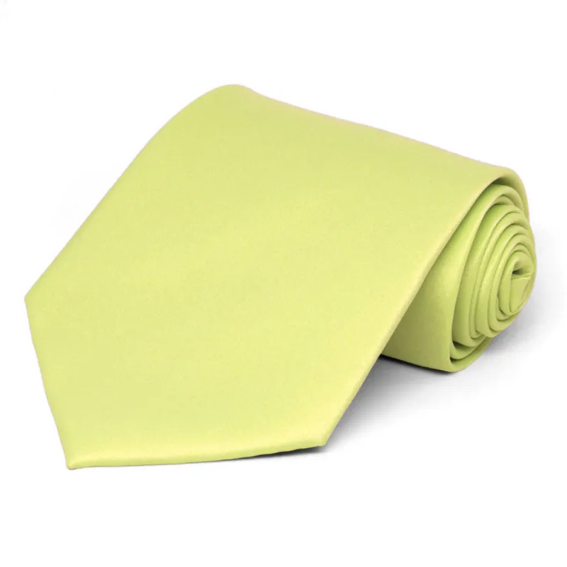 Lemon Lime Solid Color Necktie sold by TieMart