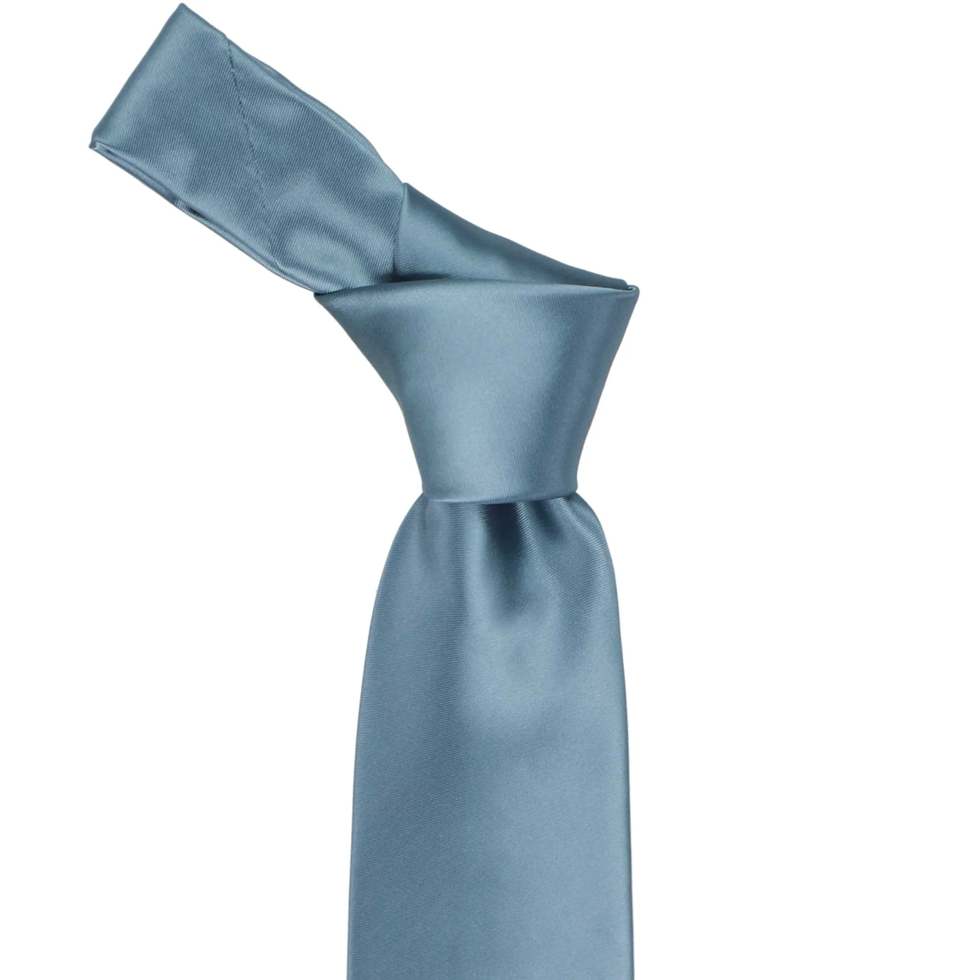 Serene Blue Premium Solid Color Necktie sold by TieMart product image thumbnail 2