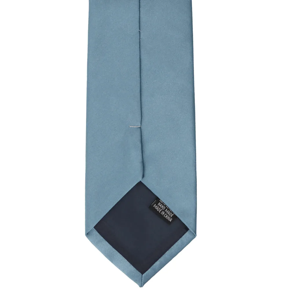 Serene Blue Premium Solid Color Necktie sold by TieMart product image thumbnail 5