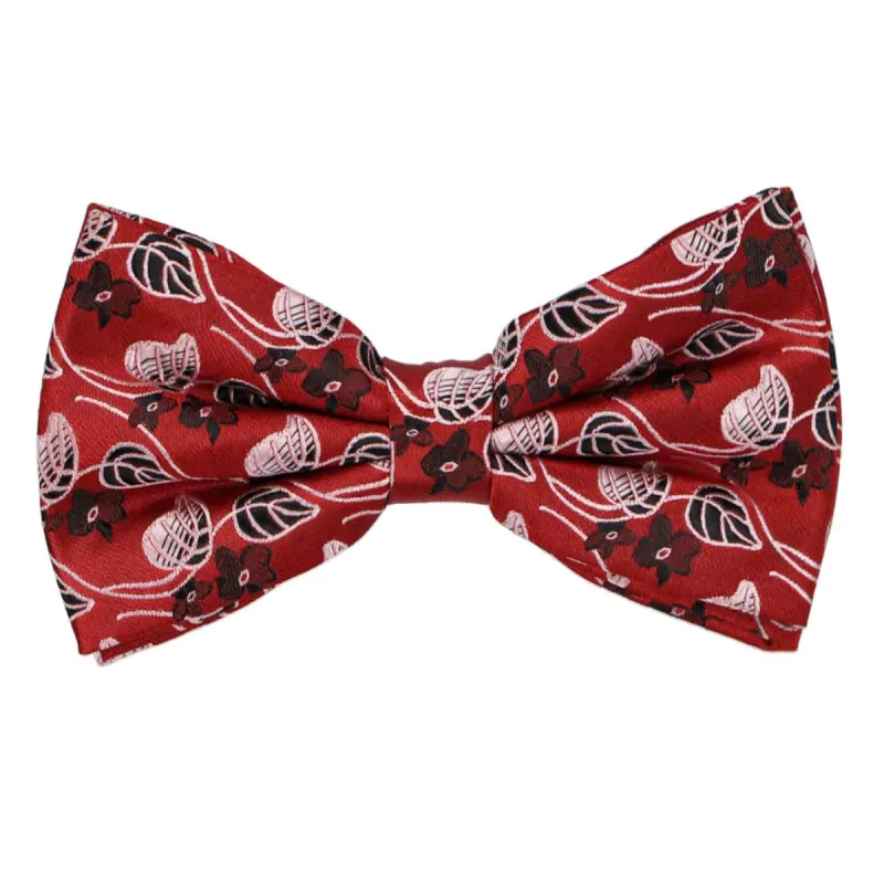 Red Hanover Floral Bow Tie sold by TieMart