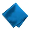 Azure Blue Solid Color Pocket Square sold by TieMart