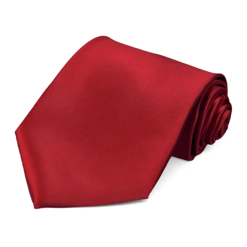 Scarlet Red Solid Color Necktie sold by TieMart